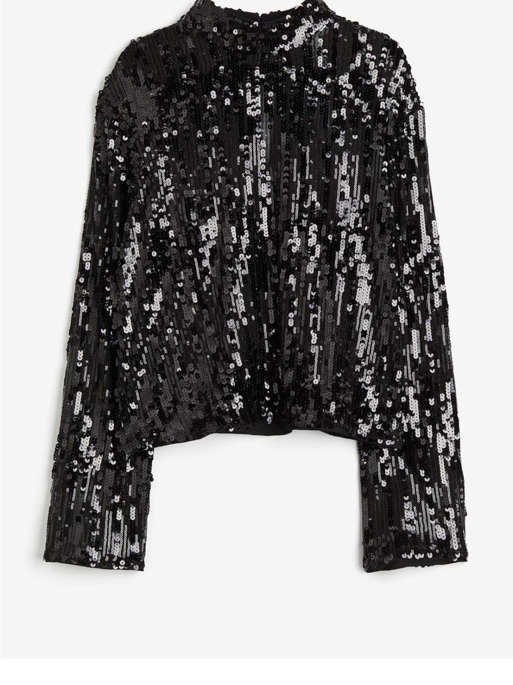 NWT H&M Black Sequin Mesh Party Top XL Holiday NYE